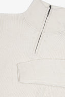 Maglia mezza zip costa inglese panna