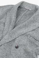 Giacca in maglia doppiopetto grigio chiaro