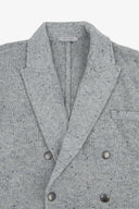 Giacca in maglia doppiopetto grigio chiaro