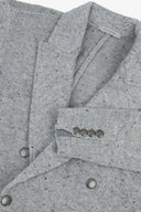 Giacca in maglia doppiopetto grigio chiaro