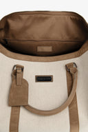 Borsone tessuto melange beige