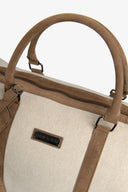 Borsone tessuto melange beige