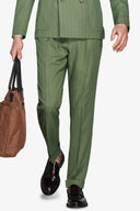 Pantaloni da abito gessati verde