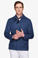 Overshirt armaturata misto lino/cotone royal